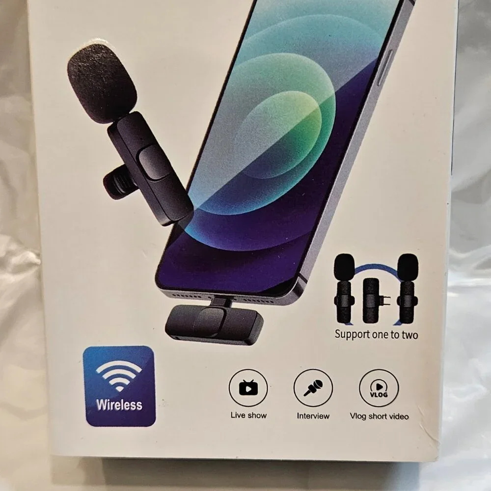 Wireless Lavalier Microphone with Type-C for Android & iPhone